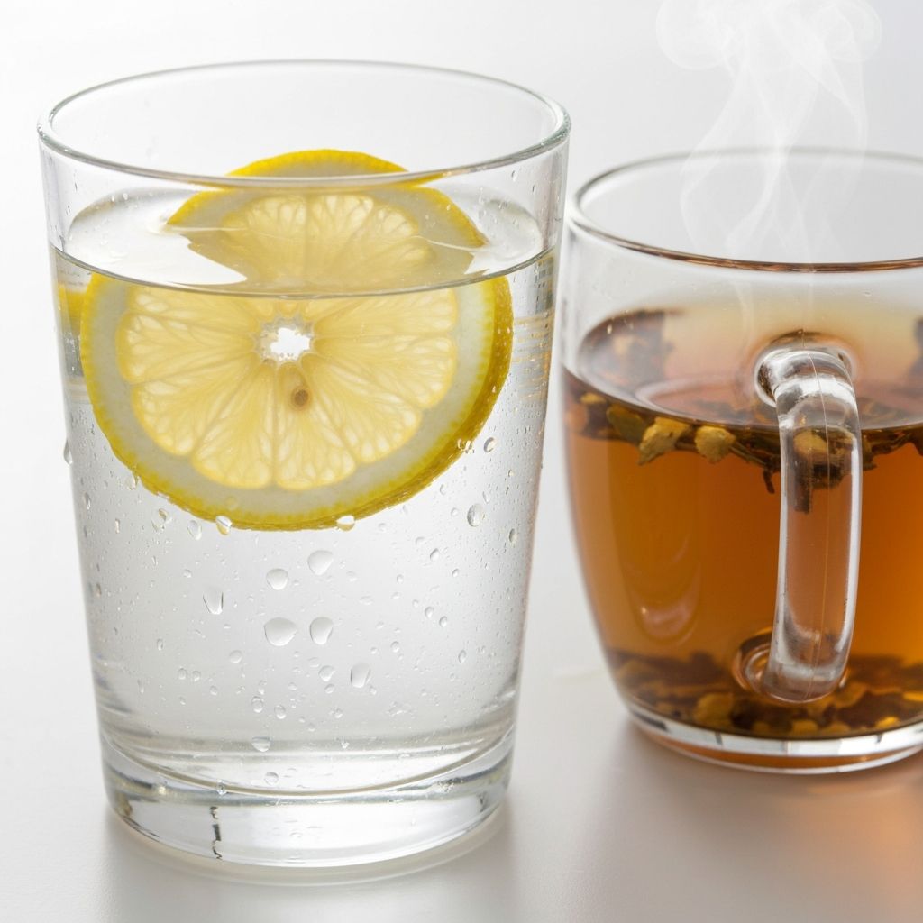 Fresh water and natural beverages for hydration